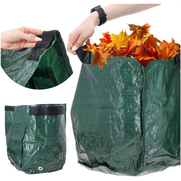 Sac pentru gradina PartyCollection, verde, 33.5x32.5cm