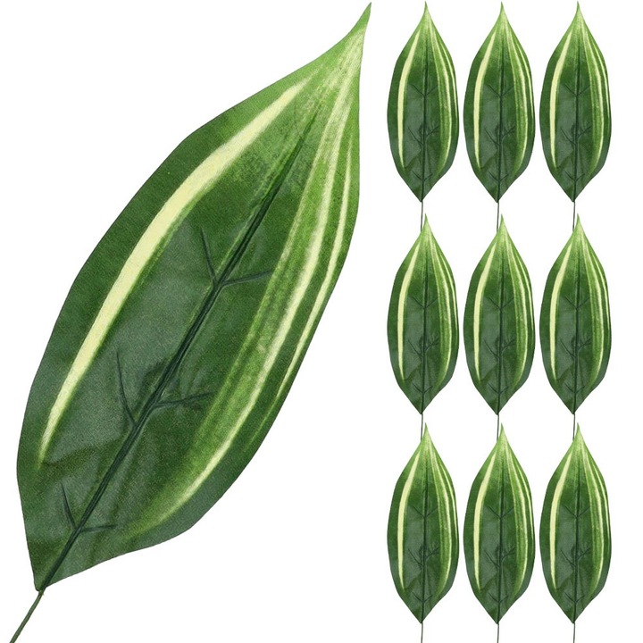 Műlevelek, PartyCollection, szett, sötétzöld, 48cm