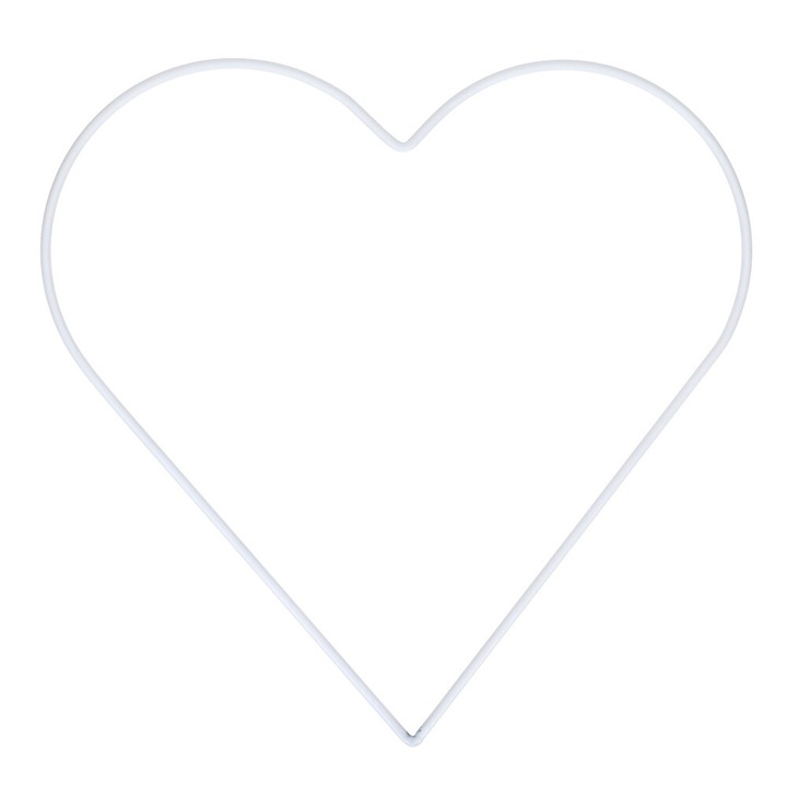 Inima decorativa, Dekolo.pl, metal, alb, 15 cm