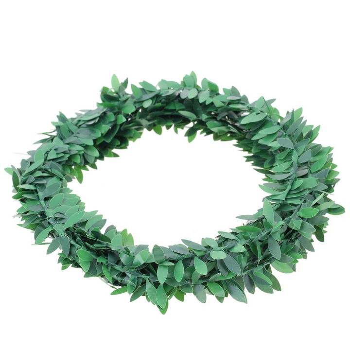 Dekoratív levélfüzér, PartyCollection, műanyag, 5m, zöld