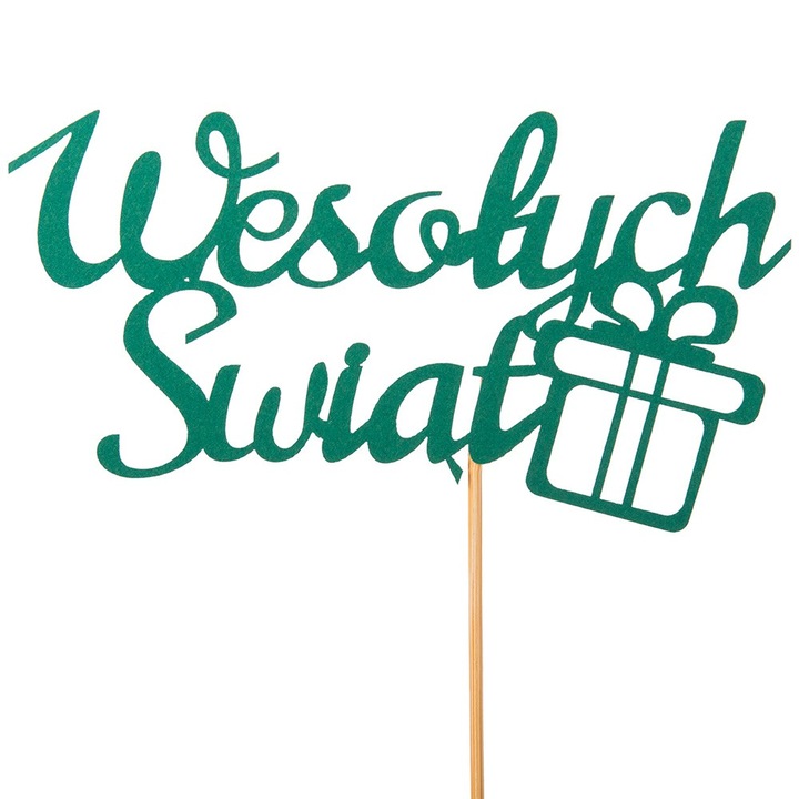 Topper pentru tort, PartyCollection Craciun, Verde