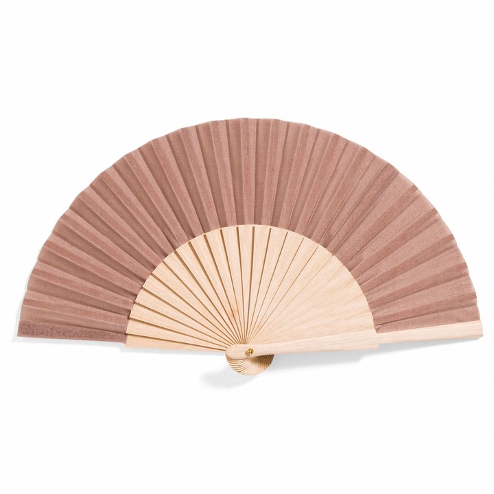 Shopiens bézs textil legyező, 19 cm