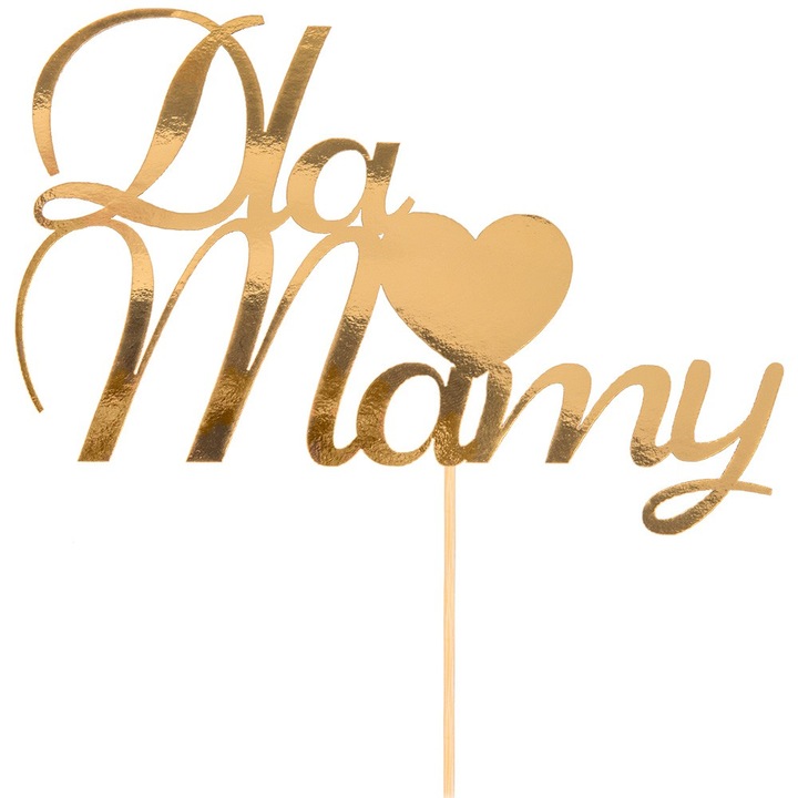 Topper pentru petrecere PartyCollection, auriu, 15x9cm