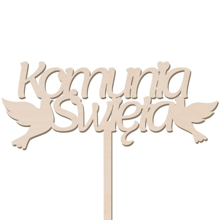 Topper tort PartyCollection Komunia Swieta, natural, 14x6cm