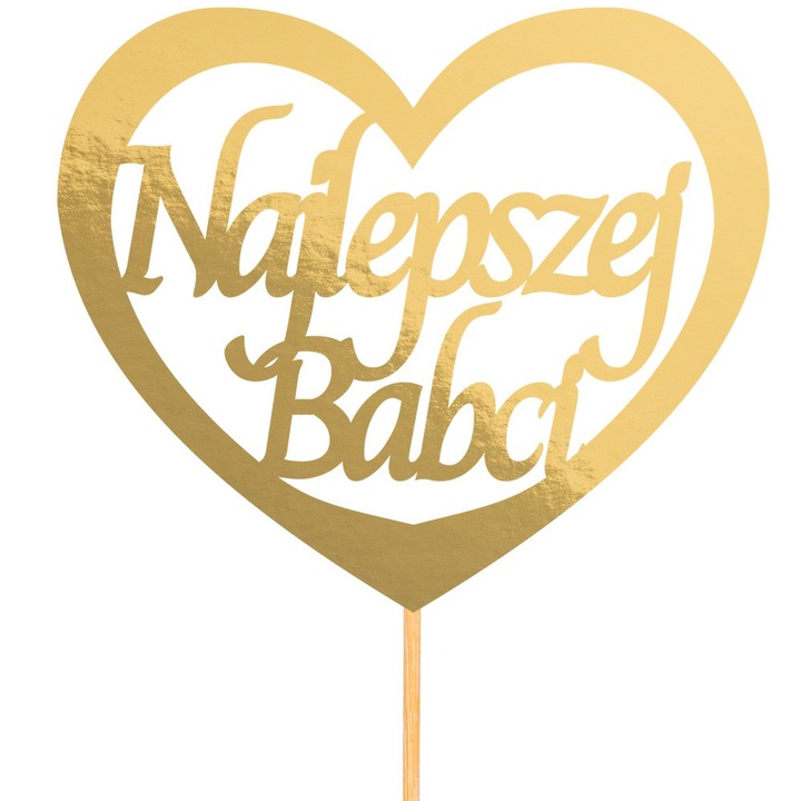 Топпер за торта, PartyCollection "Денят на баба" златист