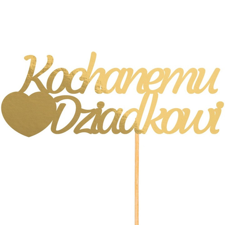 Топпер за торта, PartyCollection златист