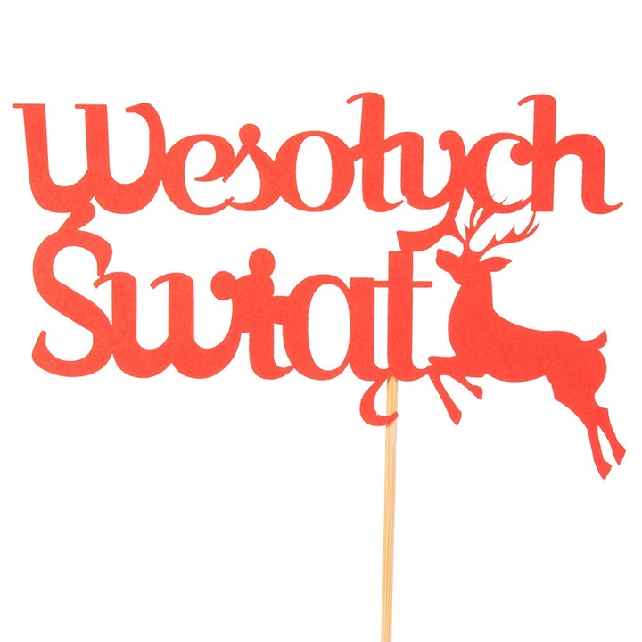 Topper за торта, PartyCollection Коледа червено