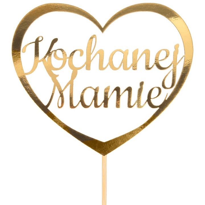 Топпер за торта, PartyCollection златен за Деня на майката