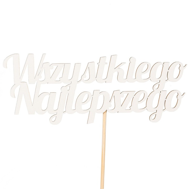 Topper pentru tort, PartyCollection, 15cm x 9.5 cm, Bej