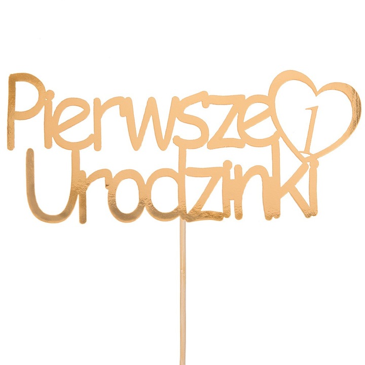 Topper torta, PartyCollection, Първи рожден ден, 25 см, златист
