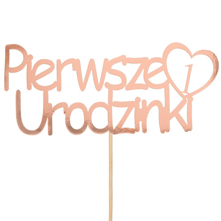 Topper tort, PartyCollection, Първи рожден ден, розово злато, 25см