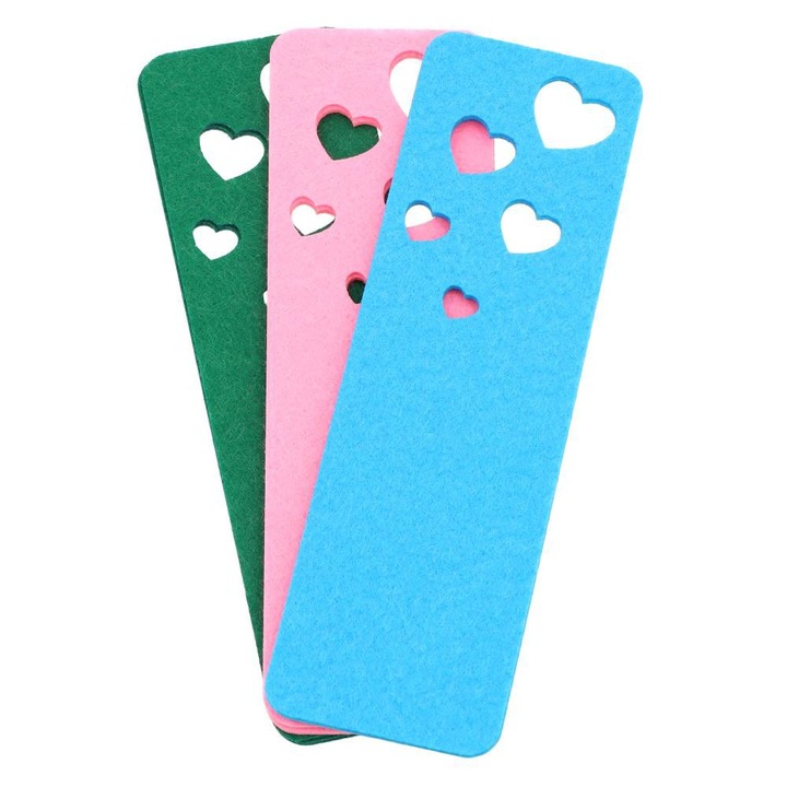 Set de 18 semne de carte, PartyCollection, fetru, multicolor, 18x5.5cm