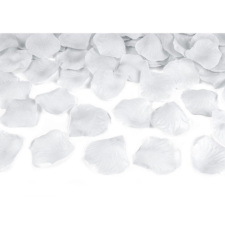 Petale de trandafir argintiu, PartyDeco, set 100 buc, accesorii pentru petrecere