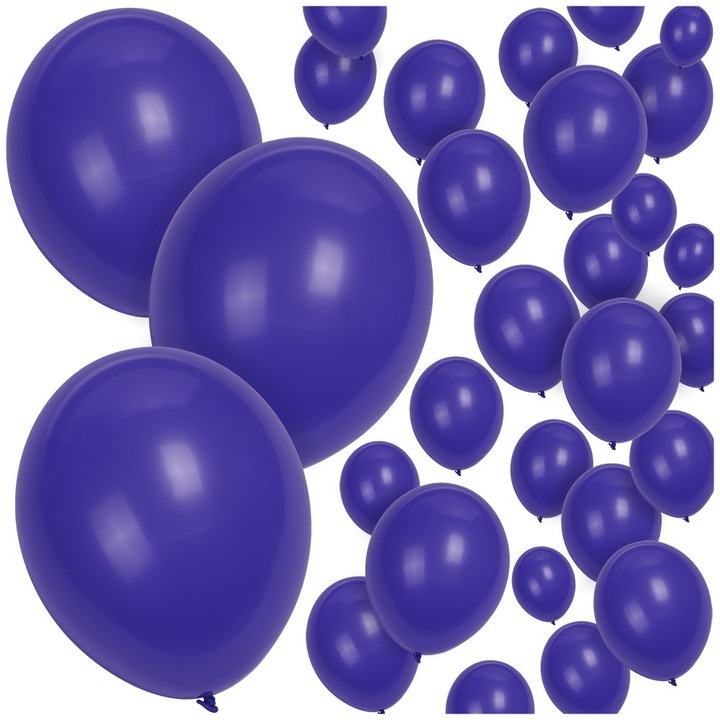 Pasztell léggömbök 100 db, PartyDeco, 30 cm, tengerészkék