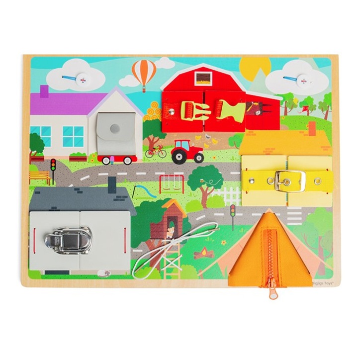 Bigjigs oktatótábla, motoros készségek fejlesztése, 40x1,3x30cm, 3+ év