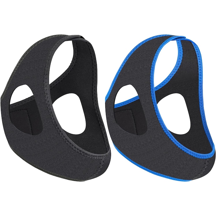 Set de 2masti antisforait, Nybgyy, ajustabile, pentru adulti, material respirabil, negru/albastru