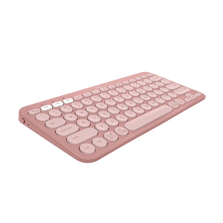 Клавиатура Logitech Pebble Keys 2 K380s, Mini, Wireless + Bluetooth, AZERTY, Pink