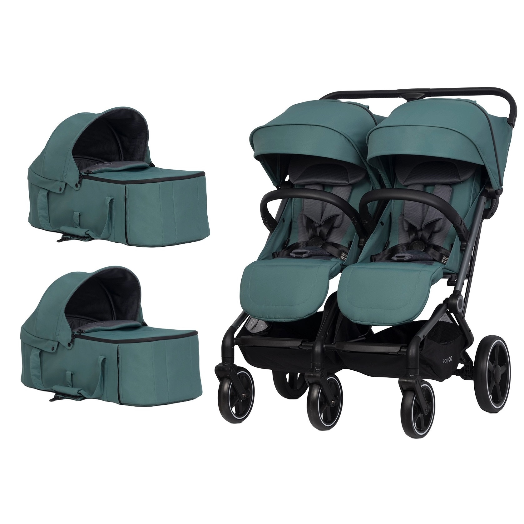 Carucior pentru gemeni Hartan ZX II cu portbebe soft (831) - eMAG.ro