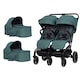 Carucior de gemeni 2 in 1 cu landouri textile EasyGo Echo, omologat EN1888, Sage Green