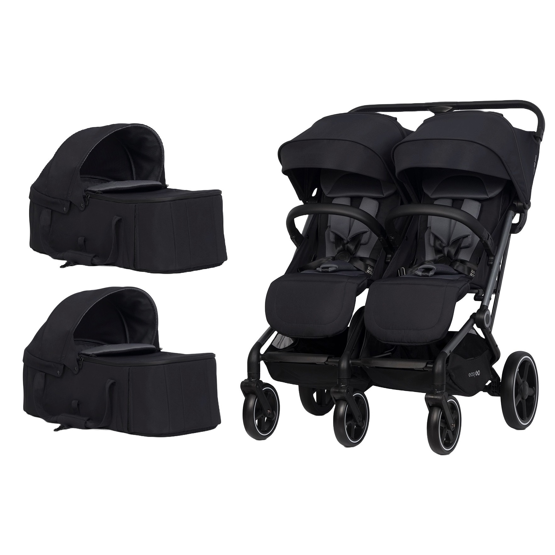 Carucior pentru gemeni Hartan ZX II cu portbebe soft (831) - eMAG.ro