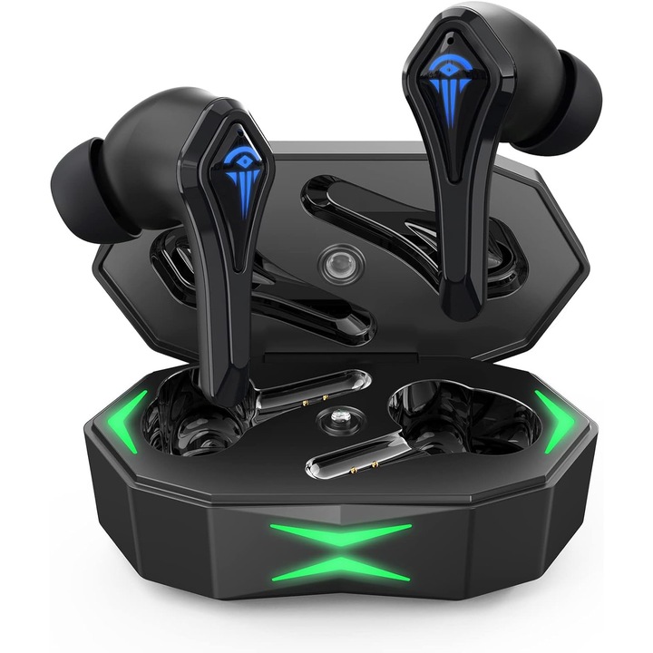 Timack QTREE vezeték nélküli fülhallgató, 50ms késleltetés, 36órás autonómia, IPX5, fekete