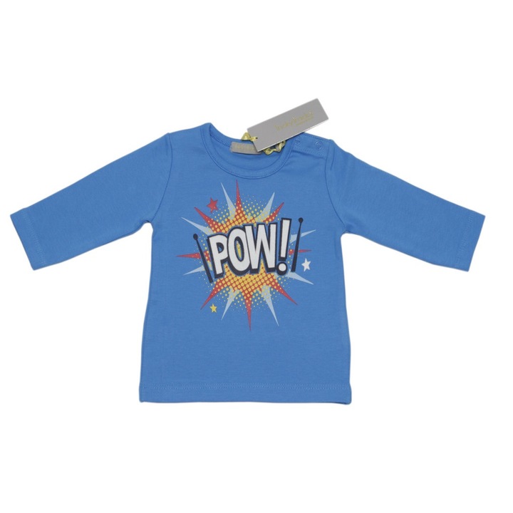 Bluza cu maneci lungi Tricky Tracks, bumbac, albastru, 86 CM