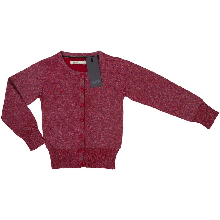 cardigan copii Vegotex, bumbac cu fir stralucitor, 2, Visiniu
