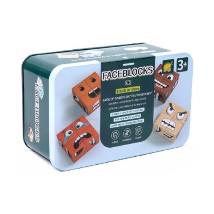 Set de jocuri educative, puzzle cu blocuri, antrenament concentrare, 16 piese, multicolor, 16x10x7cm