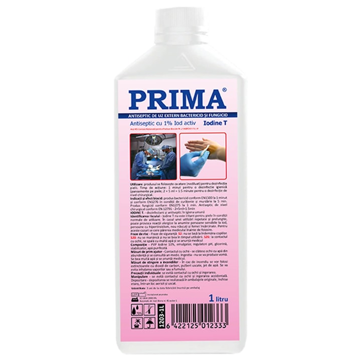 Solutie Iodine-T (Betadina) PRIMA, 1 litru preparat