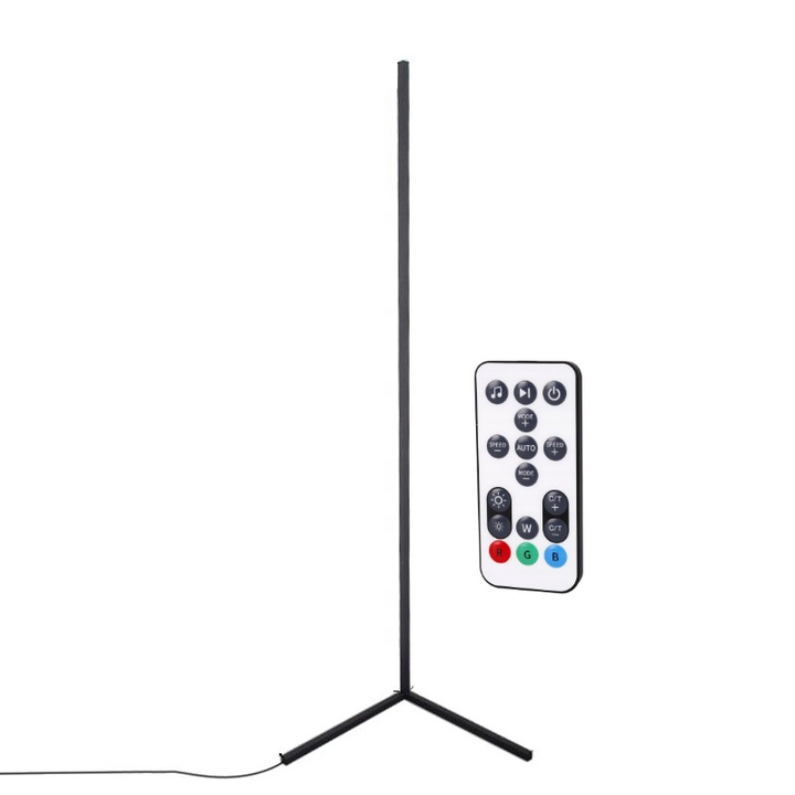 RGBCCT 9W Master LED saroklámpa, 140cm, távirányítóval, fekete