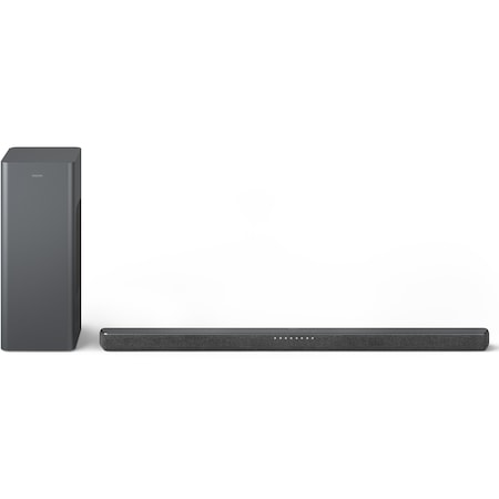 Philips TAB6309 Soundbar 2.1 con subwoofer wireless - 2.1 canali 320W, DTS Virtual X, Bluetooth 5.4, HDMI ARC, Connessione ottica e connettività USB - Grigio Scuro Philips TAB6309 Soundbar 2.1 con subwoofer wireless - 2.1 canali 320W, DTS Virtual X, Bluetooth 5.4, HDMI ARC, Connessione ottica e connettività USB - Grigio Scuro