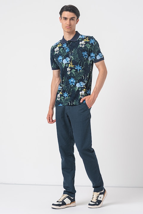 Pierre Cardin, Tricou polo cu imprimeu tropical, Bleumarin