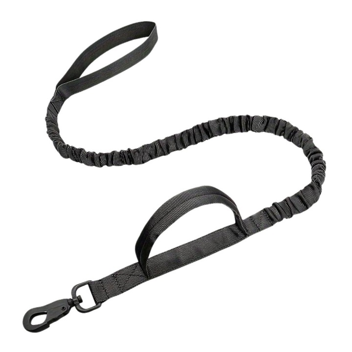 Lesa tactica pentru caini, Edibazzar, Nylon, 100-130 cm, Negru