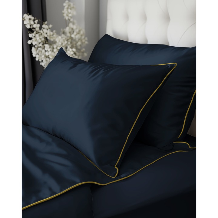 Detexpol ágynemű garnitúra, pamut, sötétkék, 140x200cm