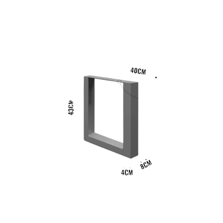 Cadru de masa din otel, forma dreptunghiulara, durabil, gri, 40 x 43 cm, MIADOMODO