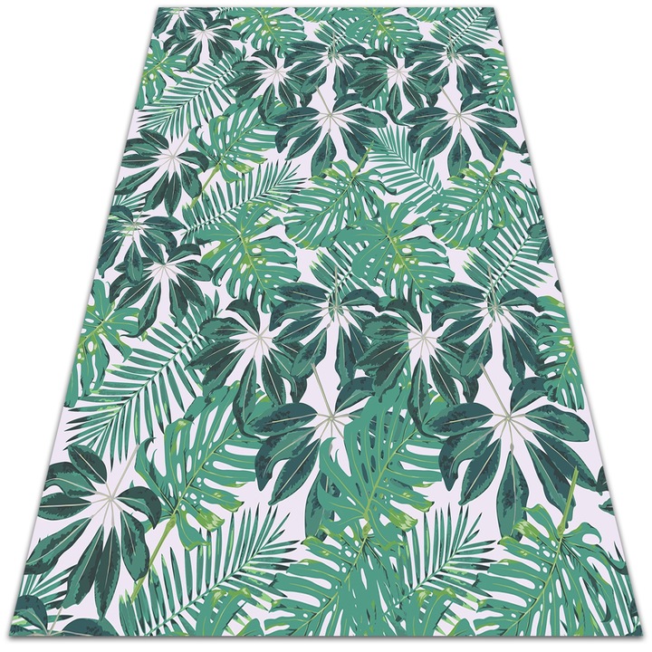 Covor de vinil, PVC, Frunze de palmier, Verde, 120 cm x 180 cm, 010260360160000020526