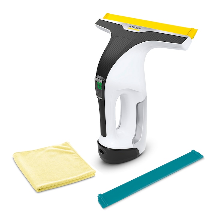 Aparat de curatat geamuri Karcher 1.633-750.0 WV 6 Bath Edition alimentat cu baterie, rezervor de 150 ml, timp de functionare 100 minute, alb/negru