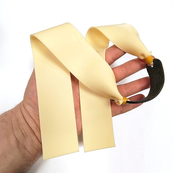 Tartalék természetes latex gumi heveder 4 cm széles sörétes típusú hevederhez ravaszsal, 35 cm hosszú