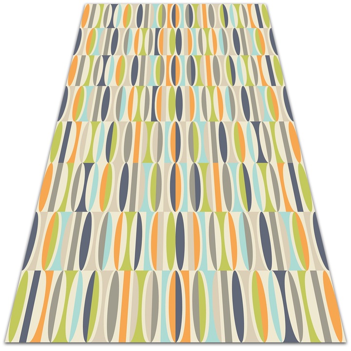 Covor de vinil, PVC, Ovale geometrice, Multicolor, 60 cm x 90 cm, 010260360570000020490