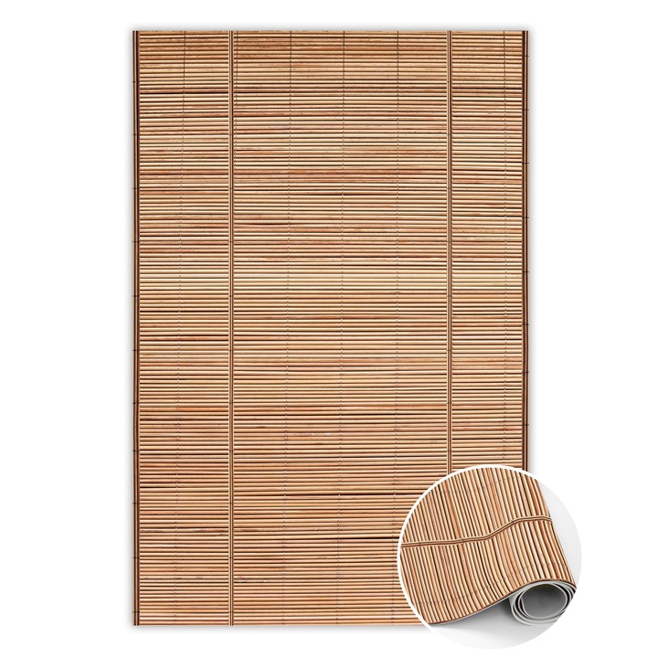 Covor de vinil, PVC, Podea, Maro, 60 cm x 90 cm, 010260360570000019883