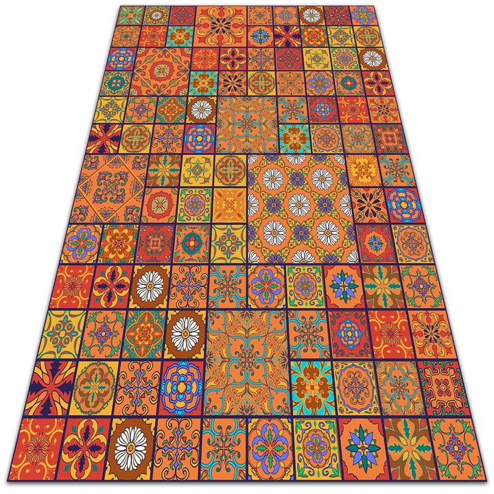Covor de vinil, PVC, Placi marocane, Multicolor, 120 cm x 180 cm, 010260360160000020505