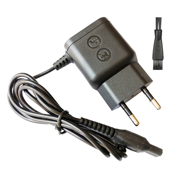 Incarcator pentru aparat ingrijire personala Philips HQ8505, Darklove, 15V-5.4W, Lungime cablu 1 m, Design ergonomic, Durabile, Usor de transportat, Pentru iesiri si calatorii, ABS, 5.8x4x2.5cm, Negru