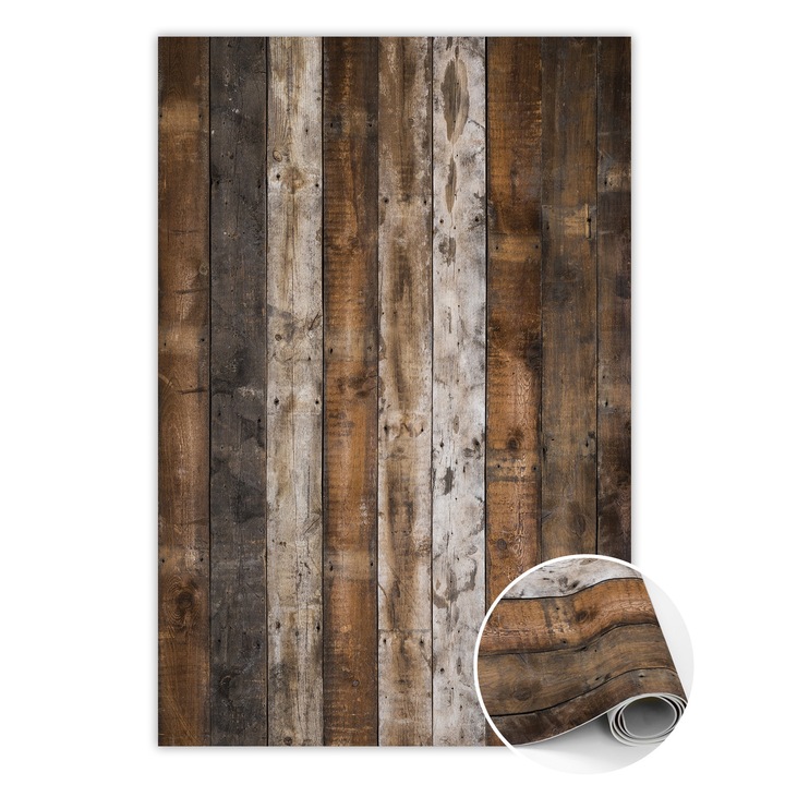 Covor de vinil, PVC, Scanduri intunecate, Maro, 120 cm x 180 cm, 010260360160000029813