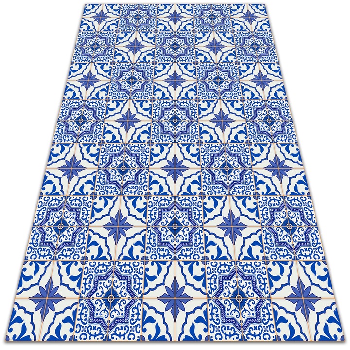 Covor de vinil, PVC, Gresie spaniola, Albastru, 120 cm x 180 cm, 010260360160000020381
