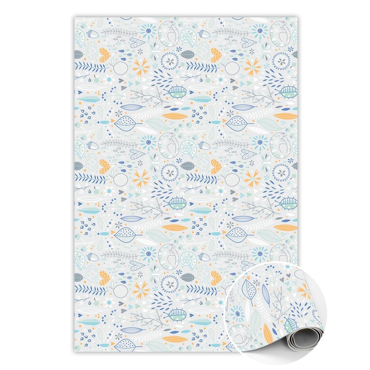 Covor de vinil, PVC, Motive de lunca, Multicolor, 60 cm x 90 cm, 010260360570000020510