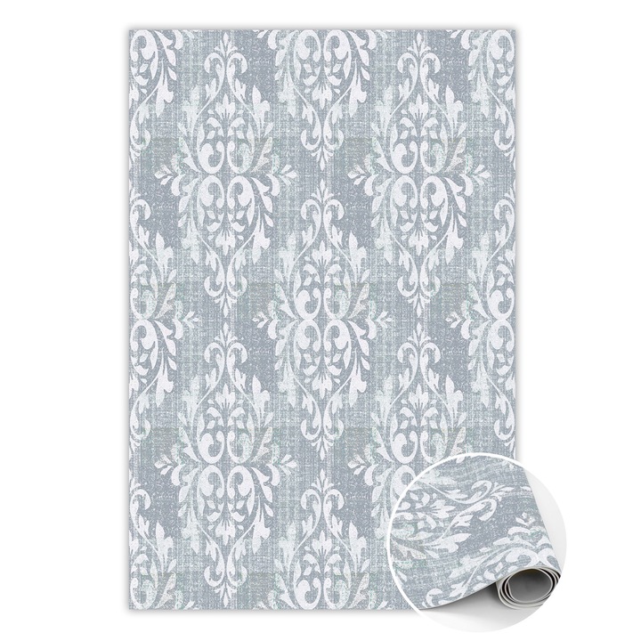 Covor de vinil, PVC, Textura tapetului, Gri, 120 cm x 180 cm, 010260360160000030978