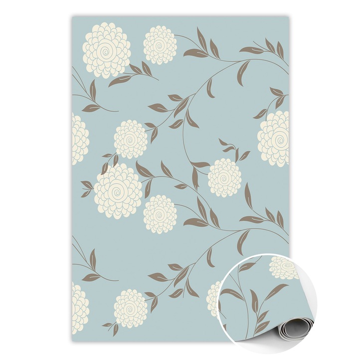 Covor de vinil, PVC, Muguri mari, Albastru, 150 cm x 225 cm, 010260360300000020513