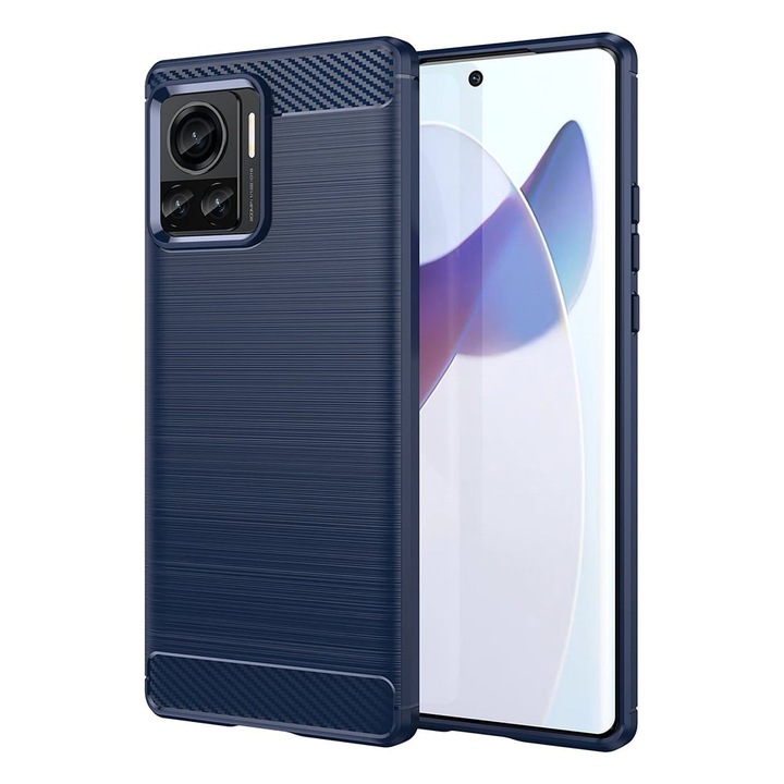 Motorola Edge 30 Ultra kompatibilis tok - Techsuit karbon szilikon - kék