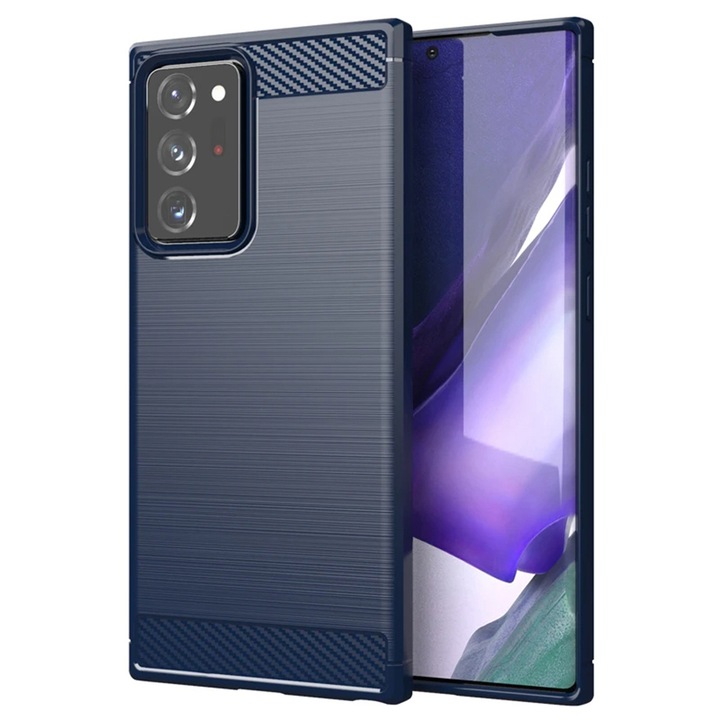 Калъф за Samsung Galaxy Note 20 Ultra / Note 20 Ultra 5G - Techsuit Carbon Silicone - Син
