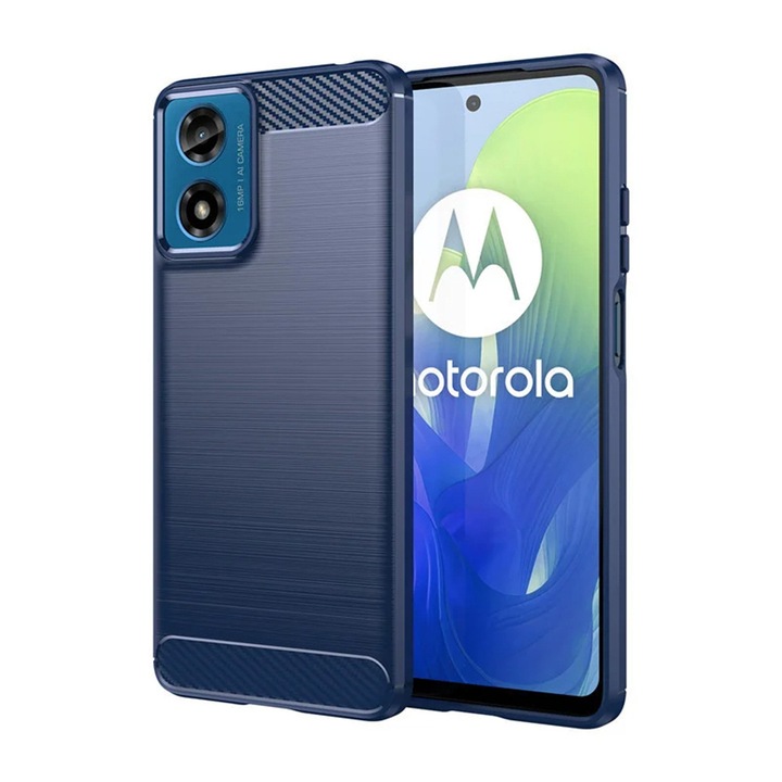 Motorola Moto G04 / G04s / Moto G24 / G24 Power tok - Techsuit Carbon Silicone - kék